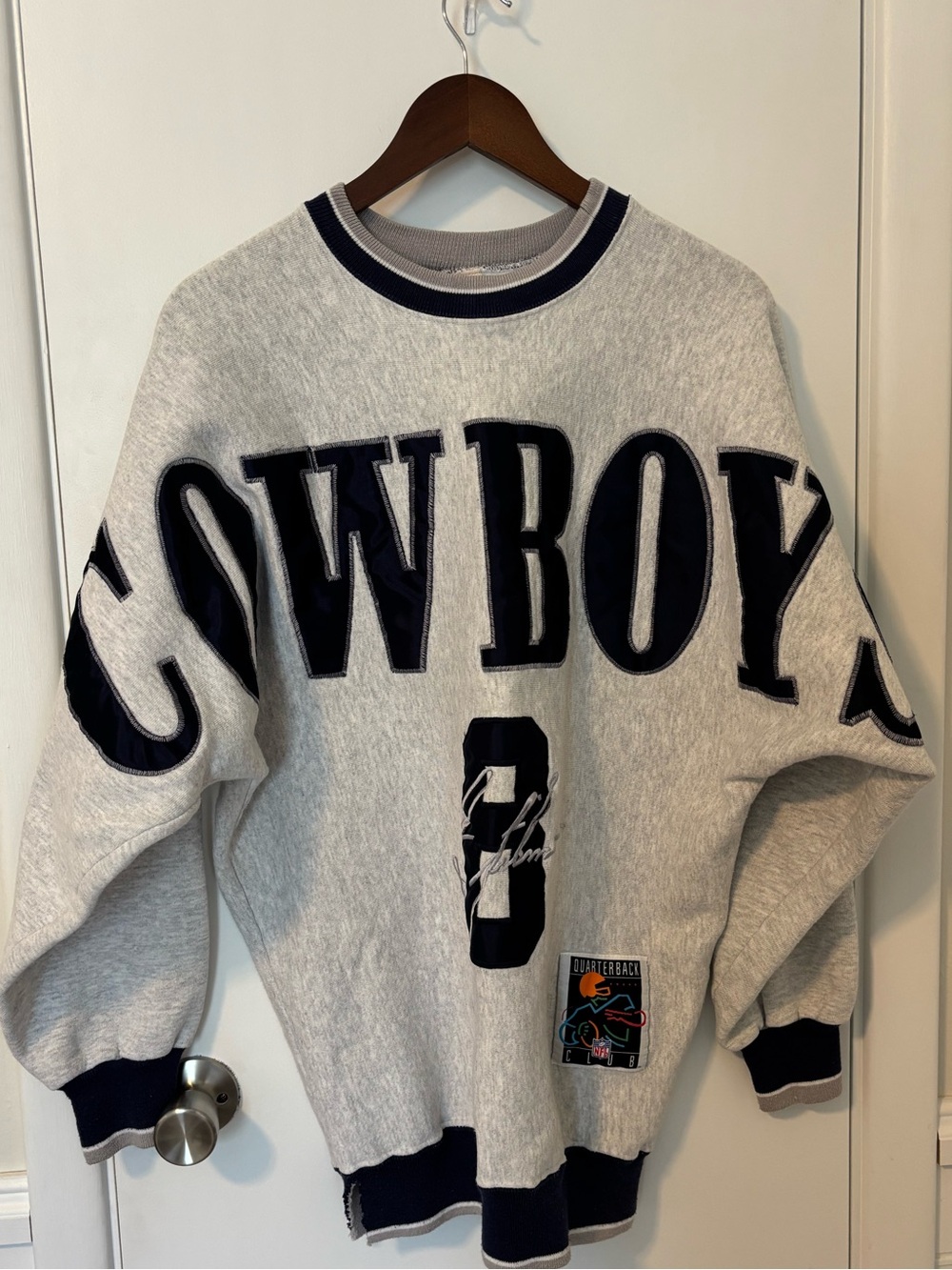Vintage Dallas Cowboys Quarterback Club Troy Aikman Crewneck Sweatshirt-large